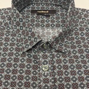 Men's Cacharel Patterned Button Down Shirt - Black and Brown